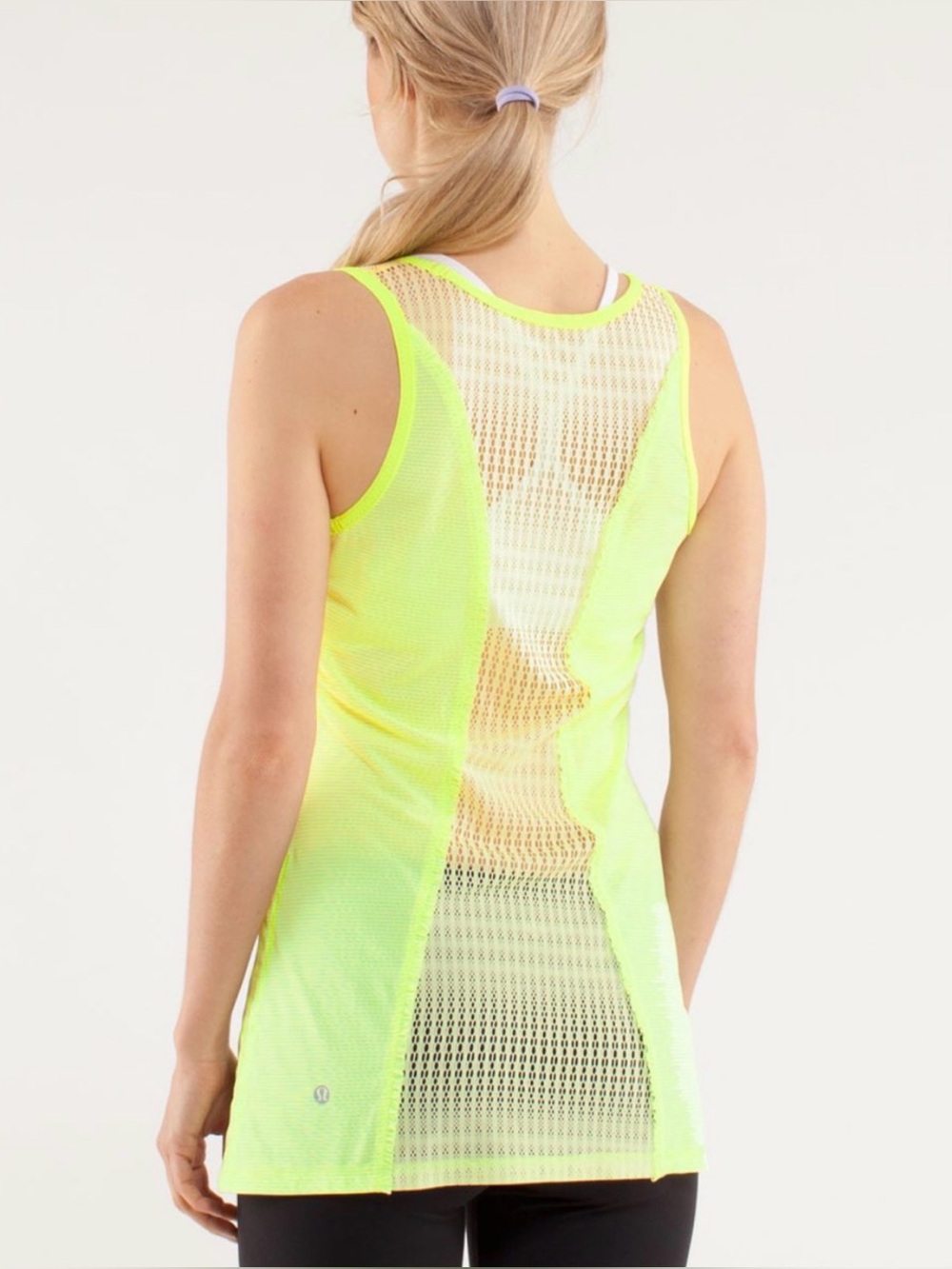 Lululemon RUN Tie And Fly Tank Size 6 Neon Yellow Green Mesh NWT